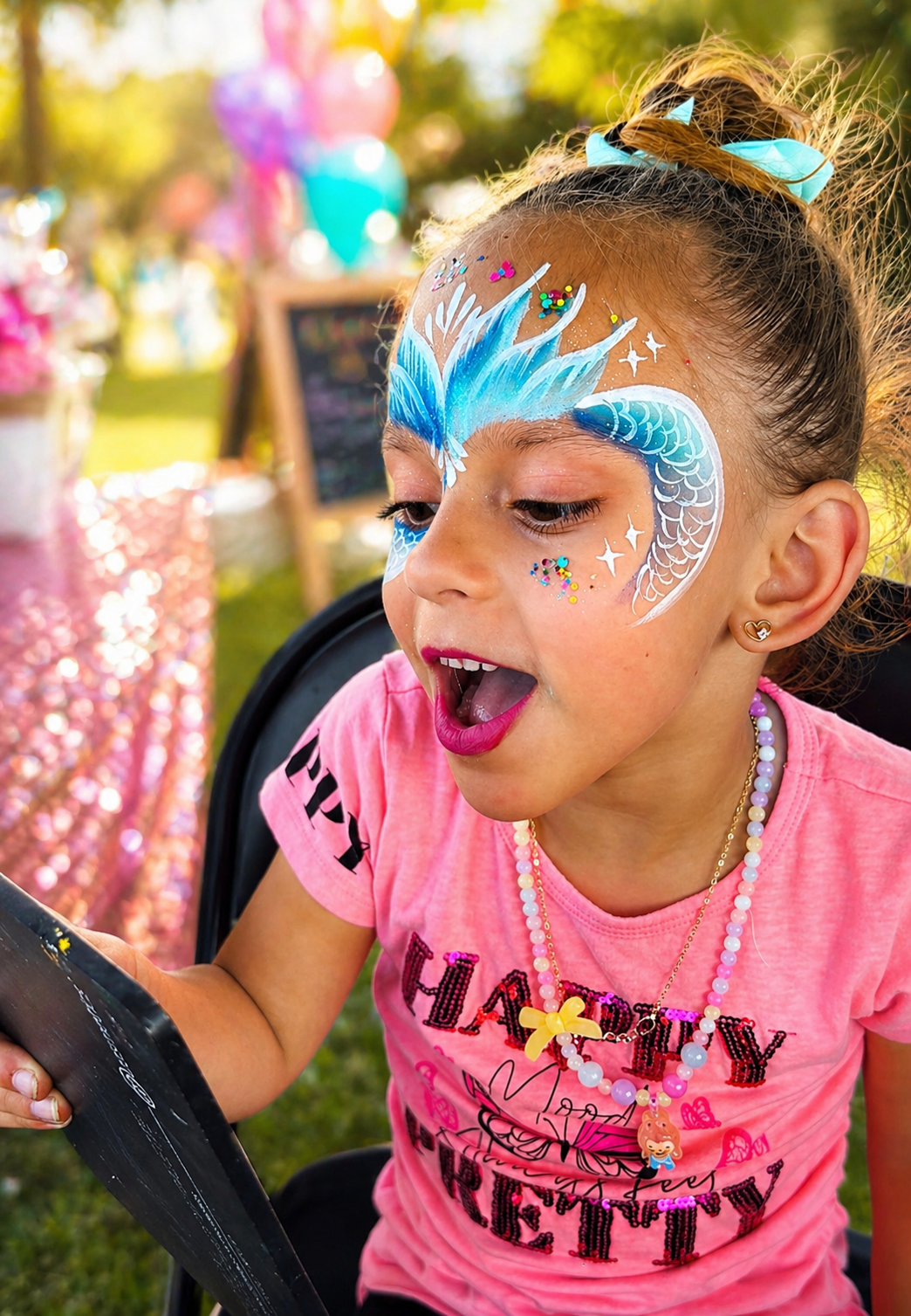 Mermaid crown face painting by OOOPSY Face Painting Team